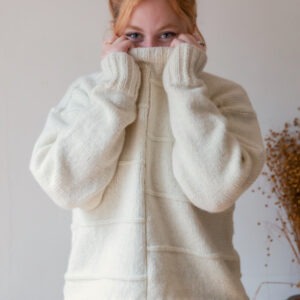 Swaren High Neck Sweater | Textured Wool Sweater Sustainably Made in Britain
