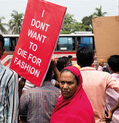 Demonstrator, 5 tears after the Rana Plaza disaster