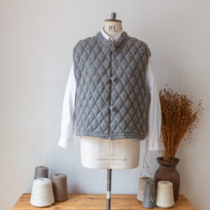 Erin Sustainable Handmade Artisan Quilted Knit Gilet | Ethical Knitwear