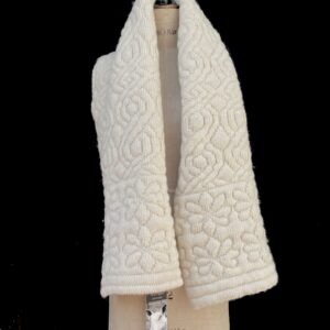 Flora Handmade White Quilt Shawl | British Wool Blanket